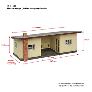 Narrow Gauge (NG7) Corrugated Station Brown & Cream