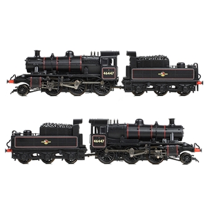 372-628A - LMS Ivatt 2MT 46447 BR Lined Black (Late Crest) - 4