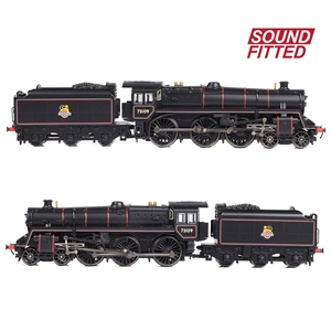 372-727ASF - BR Standard 5MT with BR1B Tender 73109 BR Lined Black (Early Emblem) SOUND FITTED - 4