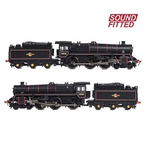 372-729ASF - BR Standard 5MT with BR1 Tender 73006 BR Lined Black (Late Crest) SOUND FITTED - 6