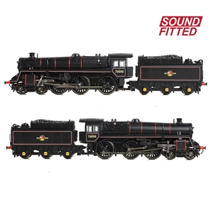 372-729SF - BR Standard 5MT with BR1 Tender 73050 BR Lined Black (Late Crest) SOUND FITTED - 3