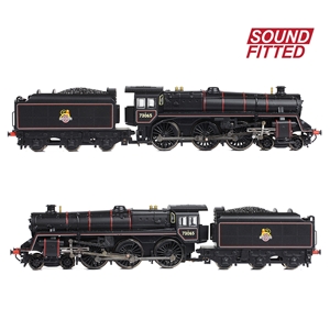 372-730SF - BR Standard 5MT with BR1C Tender 73065 BR Lined Black (Early Emblem) SOUND FITTED - 1