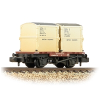 Conflat Wagon BR Bauxite (Early) with 2 BR White AF Containers [W, WL]