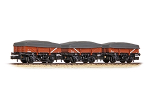 377-492 5 Plank China Clay 3-Wagon Pack BR Bauxite (Early) with Flat Canopy