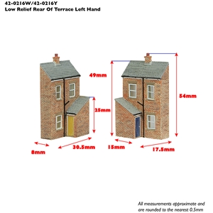 Low Relief Rear Of Terrace - Left Hand, Yellow Door