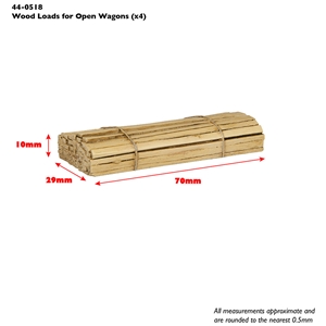 Wood Loads for Open Wagons (x4)