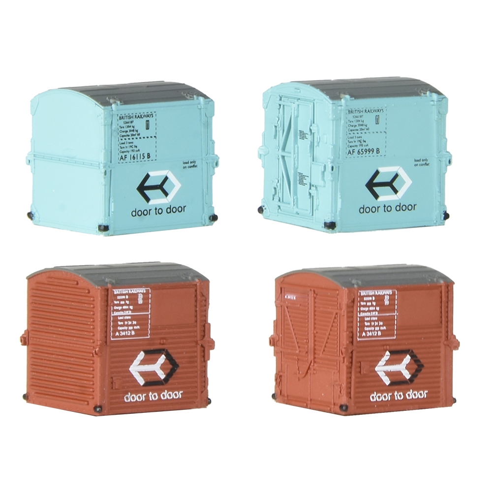 Type A Containers BR Bauxite (x2) & Type AF Cont. BR Ice Blue (x2)