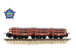 Dinorwic Slate Wagons with sides 3-Pack Red [WL]