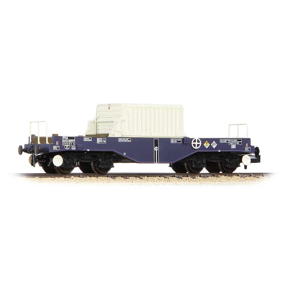 BR FNA Nuclear Flask Wagon with Flat Floor DRS Blue with Flask