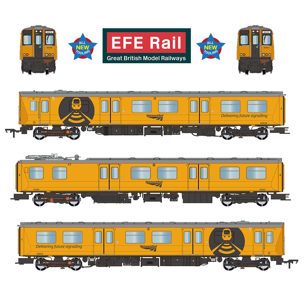 Class 313 3-Car EMU 313121 Network Rail Yellow