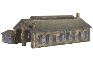 42-0157B - Two Road Stone Engine Shed Blue