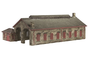 42-0157R - Two Road Stone Engine Shed Red