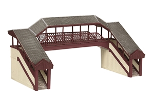 42-020R Covered Metal Footbridge Red & Cream