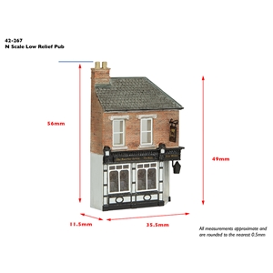 42-267 Low Relief Corner Pub DIMS