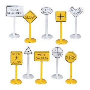 Railroad & Street Signs (24 Pieces)