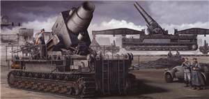 German Army Karl-Gerät 040/041 Early Mortar on Railway Transp. Carrier