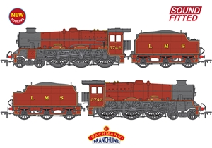 LMS Jubliee with Riveted Tender 5742 'Connaught' LMS Crimson Lake