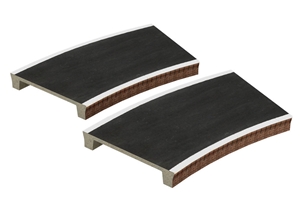 Two Curved Platforms Radius 2