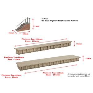 44-0127 Wigmore Halt Concrete Platform DIMS