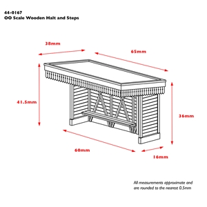 44-0167 Wooden Halt and Steps Dims
