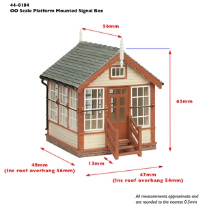 44-0184G Platform Mounted Signal Box Green -DIMS