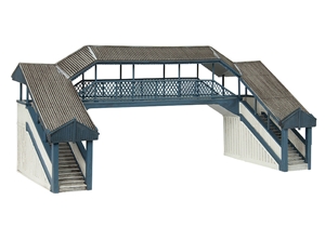 44-020B - Covered Metal Footbridge Blue and Cream