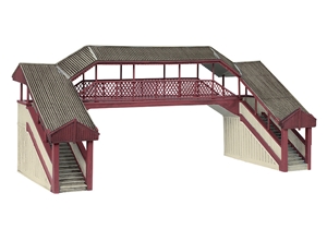 44-020R - Covered Metal Footbridge Red and Cream