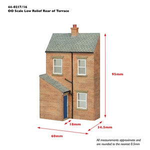 44-0217B Low Relief Rear of Terrace, Left Hand Door Blue -DIMS