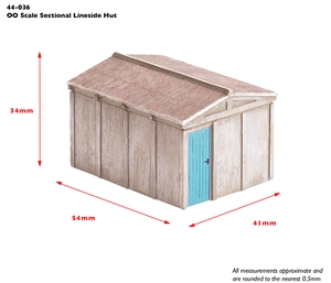 44-036 Sectional Lineside Hut - Dims