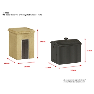 44-0523 Lineside Huts (x2) - Dims