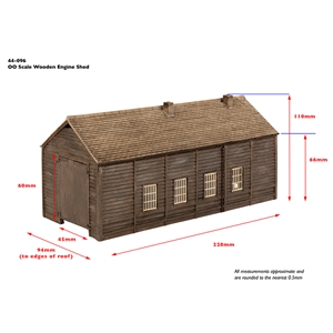 44-096 Single Road Engine Shed - Dims