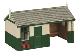 44-1004G - Narrow Gauge (OO9) Corrugated Platform Shelter and Office Green