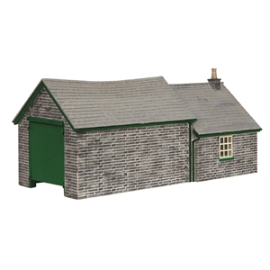44-1007G - Narrow Gauge (OO9) Stone Shed and Store Green