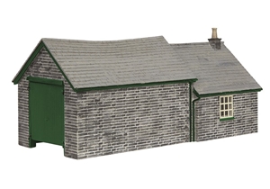 44-1007G - Narrow Gauge (OO9) Stone Shed and Store Green