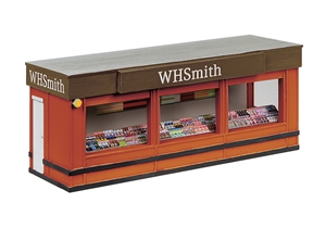 44-1021A Newsagent Platform Kiosk - Orange & Brown