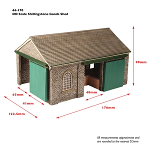 44-170R Shillingstone Goods Shed Red -dims