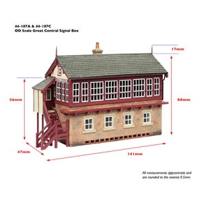 44-187C Great Central Signal Box Maroon & Cream Dims