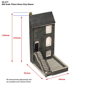 44-217 Low Relief Three Storey City House Dims