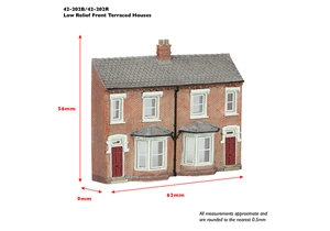 Low Relief Front Terraced Houses - Red
