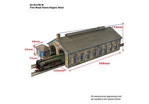 Two Road Stone Engine Shed - Red