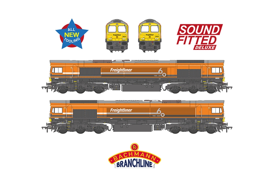 Bachmann Europe plc - Class 66/5 66501 Freightliner 60 1965-2025
