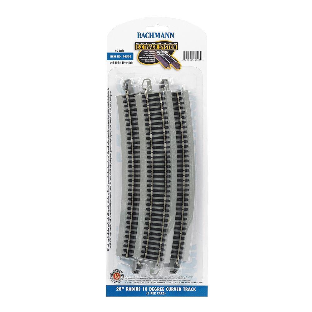 28' Radius 18 Degree Curved Track (4/Card)