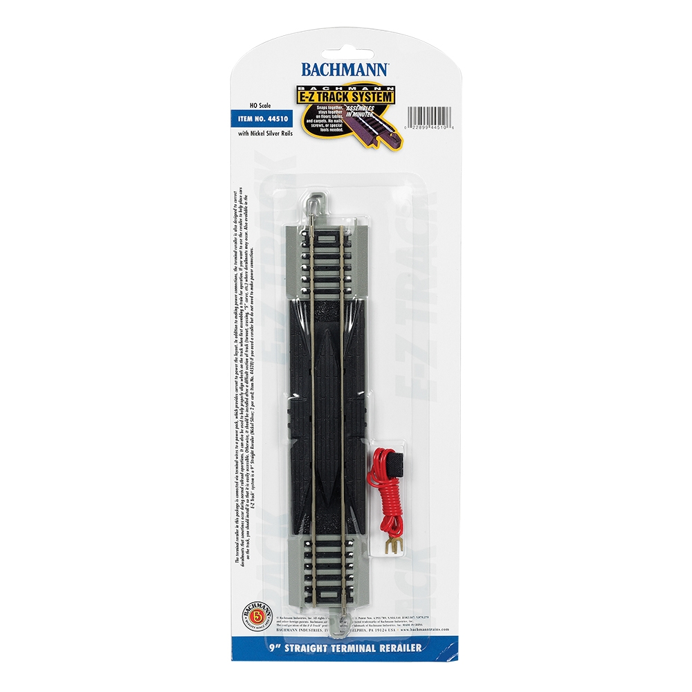 9' Straight Terminal Rerailer with Wire (1/Card)