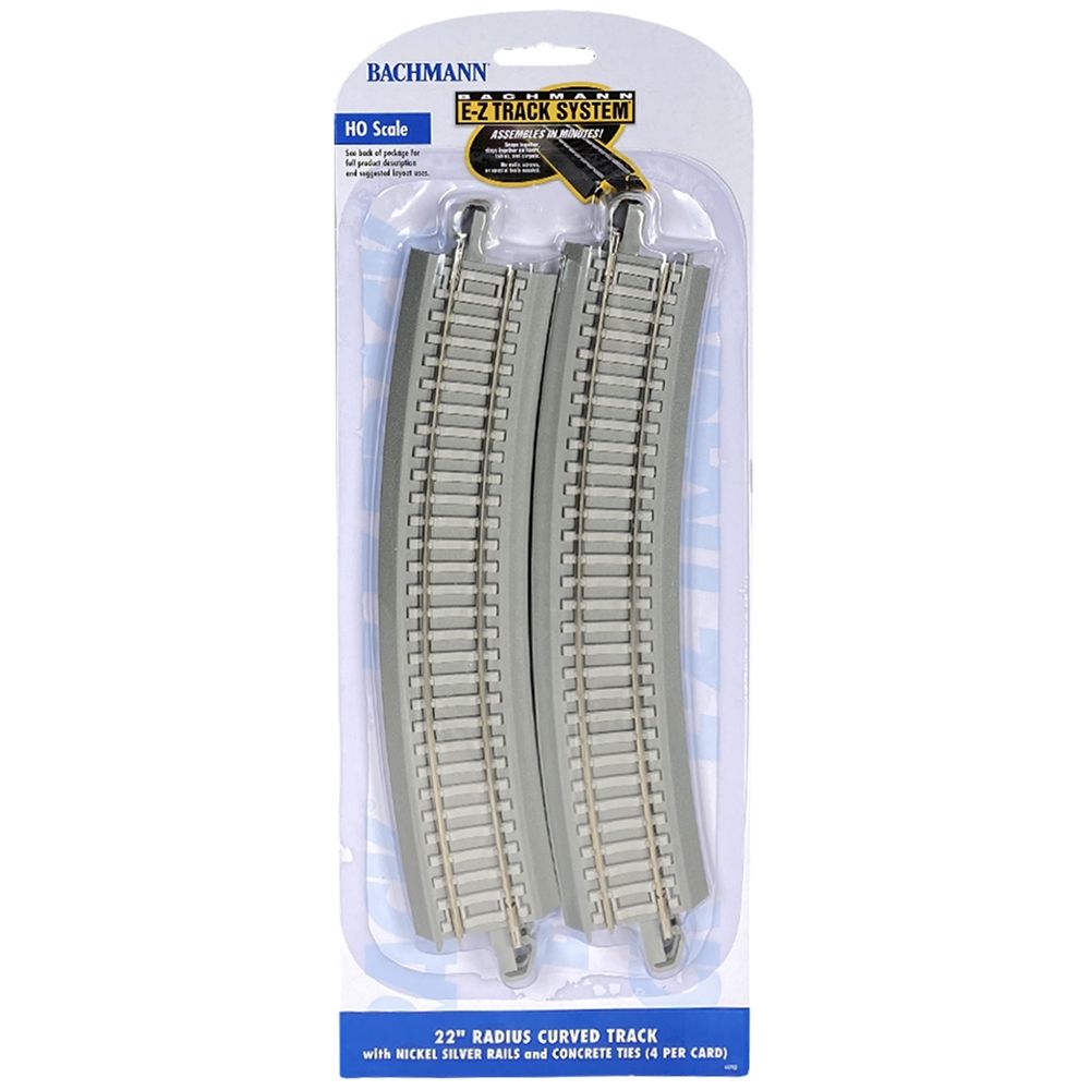 Bachmann Trains Snap-Fit E-Z Track 22 Radius Curved Track (4/Carte