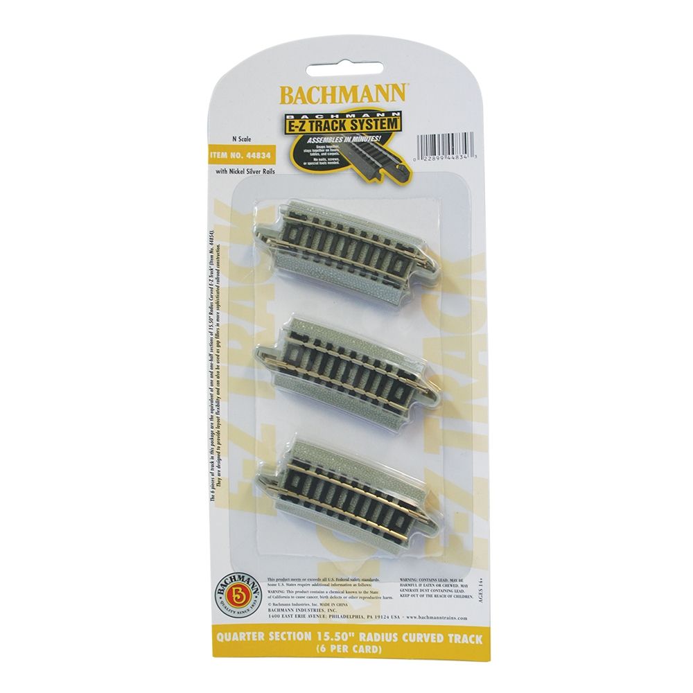 Quarter Section 15.50'' Radius Curved Track (6/Card)