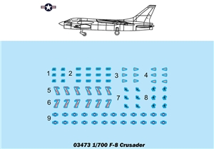 US F-8 Crusader (Qty 6) Aircraft Accessory Pack
