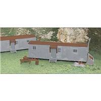 Railroad Work Sheds (2/Box) - Grey & Oxide Red
