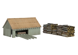 Sawmill and Woodpile Natural Wood