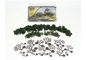 ¾"-3" Medium Green Deciduous Trees (21/Kit)