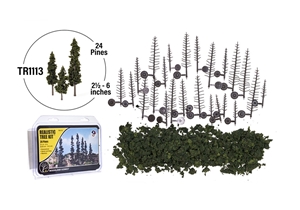 2½"-6"Forest Green Trees (24/Kit)